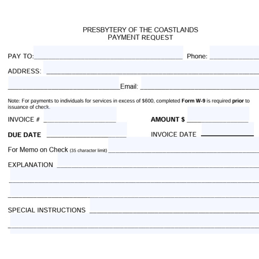 Coastlands Payment Request Form